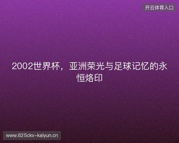 2002世界杯，亚洲荣光与足球记忆的永恒烙印
